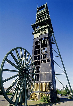 Erinturm tower, pit frame of the former Erin pit, Castrop-Rauxel, Ruhr area, North Rhine-Westphalia, Germany, Europe