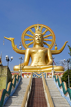 Big Buddha statue at the temple in Ban Bo Phut, Ko Samui island, Thailand, Asia