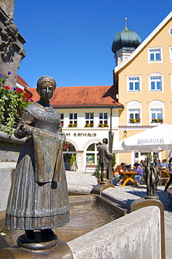 Marienplatz square in the historic town of Immenstadt, Allgaeu, Bavaria, Germany, Europe