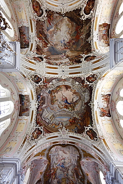 Ceiling frescoes, Wiltener Pfarrkirche parish church, Innsbruck-Wilten, Tyrol, Austria, Europe