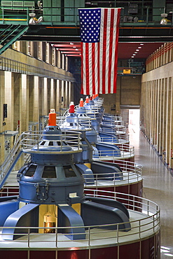 Turbines inside the Hoover Dam near Las Vegas, Boulder City, historically Junction City, Nevada, USA, North America