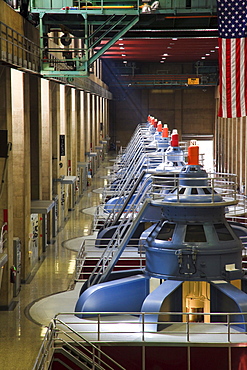 Turbines inside the Hoover Dam near Las Vegas, Boulder City, historically Junction City, Nevada, USA, North America