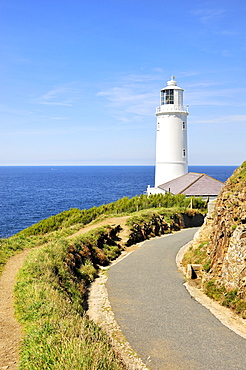 Lighthouse on the coast of Trevose Head on the north coast of Cornwall, England, United Kingdom, Europe