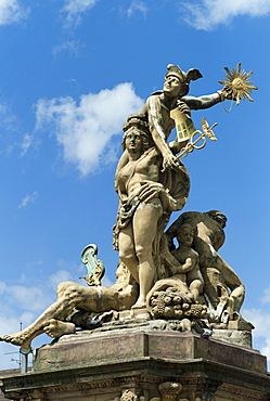 Memorial fountain, Peter van den Branden, 1719, market square, Mannheim, Baden-Wuerttemberg, Germany, Europe