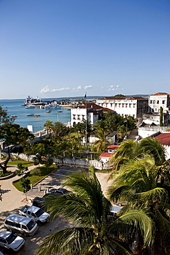 Overlooking the port of Stone Town, Zanzibar, Tanzania, Africa