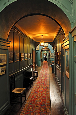 Corridor, interior furnishings around 1860, at Walmer Castle, 1540, Walmer, Deal, Kent, England, United Kingdom, Europe