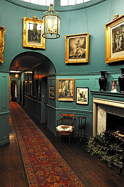 Corridor with light dome, interior furnishings around 1860, at Walmer Castle, 1540, Walmer, Deal, Kent, England, United Kingdom, Europe