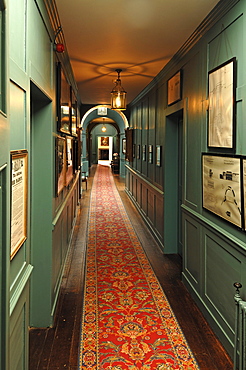 Corridor, interior furnishings around 1860, at Walmer Castle, 1540, Walmer, Deal, Kent, England, United Kingdom, Europe