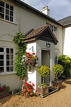 Entrance of an English country house, Middle Lane, Armscote, Warwickshire, England, United Kingdom, Europe