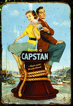 Old advertising sign for "Capstan cigarettes, around 1950, Armscote, Warwickshire, England, United Kingdom, Europe