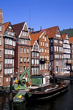 Former warehouses between Deichstrasse and Nikolaifleet Streets, Hanseatic City of Hamburg, Germany, Europe