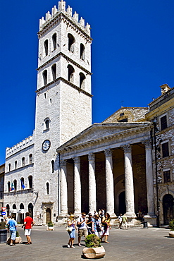 Tempio di Minerva at Piazza del Comune in Assisi, Italy, Europe