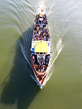 Topview of an excursion boat on the Rhine