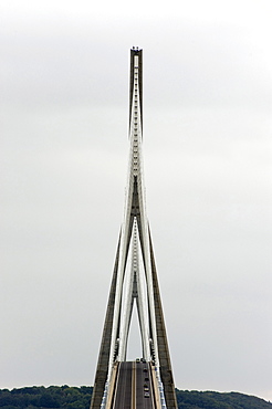 Pont du Normandie, bridge at the mouth of the Seine River near Le Havre, architect Michel Virlogeux, cable-stayed bridge with the largest span in Europe of 856 m, France, Europe