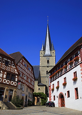 Upper Market Square and St. Michael's Church in Zeil am Main, Hassberge district, Lower Franconia, Bavaria, Germany, Europe