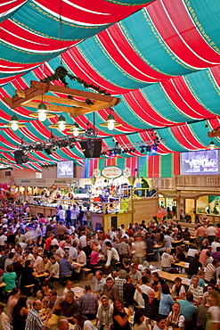 Crowded beer tent at the Stuttgart Beer Festival, Schwabenwelt, Cannstatter Volksfest, Stuttgart, Baden-Wuerttemberg, Germany, Europe