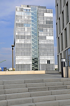 Kranhaus 1 building at the Rheinauhafen harbour, Cologne, North Rhine-Westphalia, Germany, Europe