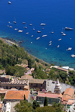 Coast of Taormina, province of Messina, Sicily, Italy, Europe