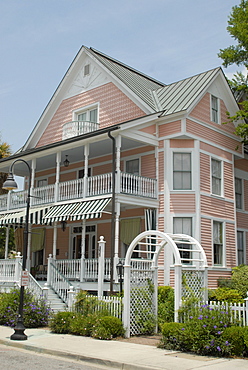 Typical residential home architecture in the town of Beaufort, Confederate States architecture, South Carolina, USA