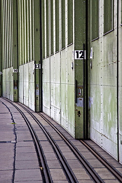 Sliding doors of an airplane hangar, Tempelhof, Berlin, Germany, Europe