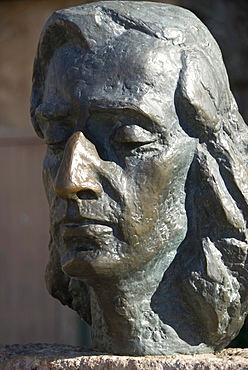 Bronze sculpture of Frederic Chopin in Valldemossa, Majorca, Spain, Europe