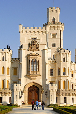 Hluboka castle and people, Hluboka nad Vltavou, Czech Republic, Europe