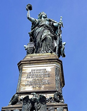 Germania Statue, Niederwald Denkmal monument near Ruedesheim, Hesse, Germany