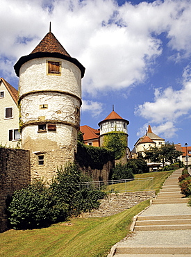 Dettelbach town wall, Franconia, Bavaria, Germany, Europe