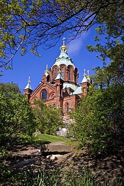 Uspensky cathedral in Helsinki, built 1868, it is the largest orthodox cathedral in Western Europe, Helsinki, Finland, Europe