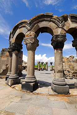 Ruin of the Zvartnots, Zwartnots temple or Cathedral of St. Gregory, UNESCO World Heritage Site, Armenia, Asia