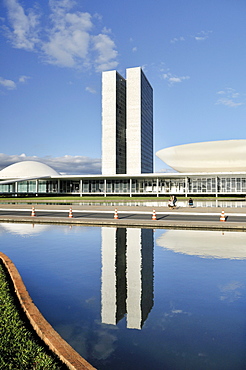 Congresso Nacional Congress building, architect Oscar Niemeyer, Brasilia, Distrito Federal state, Brazil, South America