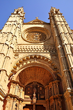 Gothic La Seu Cathedral, Palma de Majorca, Majorca, Balearic Islands, Spain, Europe