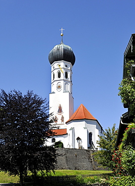Parish church of Muensing, Upper Bavaria, Germany, Europe