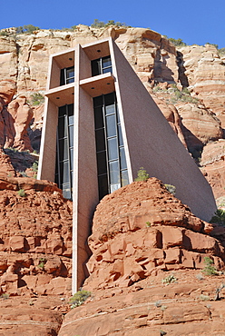 Chapel of the Holy Cross, modern rock church from the '50s, Sedona, Arizona, USA