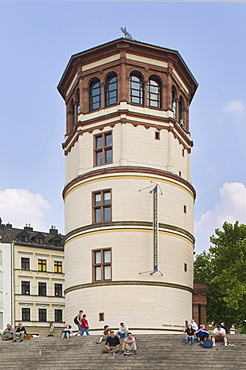 Castle tower on Burgplatz Square, seat of the maritime museum, Dusseldorf, North Rhine-Westphalia, Germany, Europe