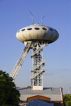 Luentec Tower, Colani-egg on a shaft tower in the Technologiezentrum technology center Luenen-Brambauer, North Rhine-Westphalia, Germany, Europe