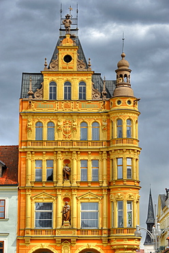 Historic Old Town, renaissance house, Ceske Budejovice or Bohemian Budweis, Budvar, Bohemia, Czech Republic, Europe