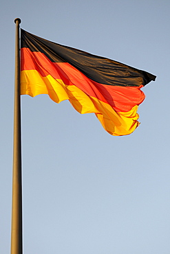 German flag in the evening sun