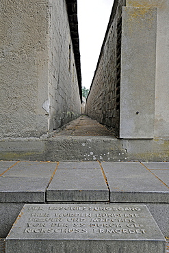 Shooting corridor in the women's concentration camp Ravensbrueck, Brandenburg, Germany, Europe