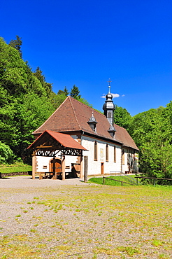 Kolmerberg-Kapelle chapel, Kolmerbergkapelle, Doerrenbach, Naturpark Pfaelzerwald nature reserve, Palatinate, Rhineland-Palatinate, Germany, Europe