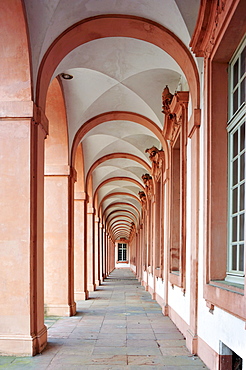 Arcade Schloss Rastatt castle, Rastatt, Black Forest, Baden-Wuerttemberg, Germany, Europe