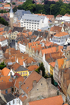 View from the Belfry, Bruges, West Flanders, Belgium, Europe