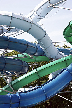 Water slide tubes in a fun park and water park, Scheveningen, Holland, Netherlands, Europe