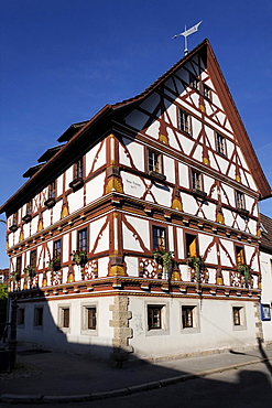 Hartun House, historic half-timbered house, Meiningen, Rhoen, Thuringia, Germany,