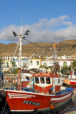 Fishing boats in Puerto Mogan, Grand Canary, Canary Islands, Spain