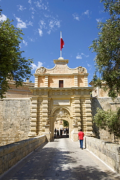 Historic city gate of Mdina, Malta, Europe