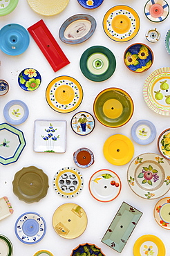 Ceramic plates as souvenirs, Algarve, Portugal, Europe