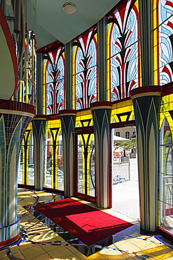 Entrance, Fuchspalast Hotel, designed by Ernst Fuchs, St. Veit an der Glan, Carinthia, Austria, Europe