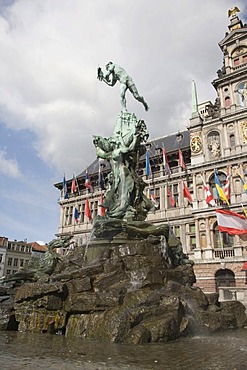 Brabo Fountain, Grote Markt, Antwerp, Belgium