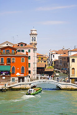 View of Fondamenta delle Zattere with Ponte Lungo from Canale della Giudecca, Venice, Italy, Europe